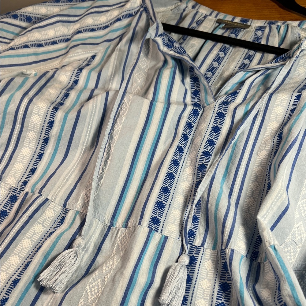 Style & Co Striped Babydoll Midi with Tassels and Pockets